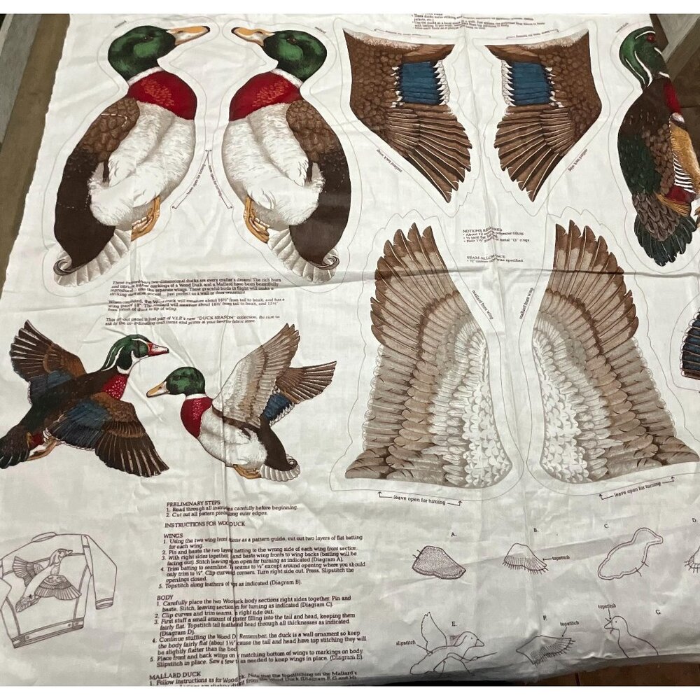 Mallard Duck Fabric Panel VIP Cranston Applique    Wall Hanging Quilt Project